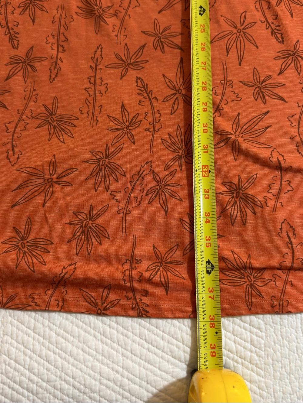 Toad&Co Rust Orange Floral V-Neck Top - Picture 4 of 6